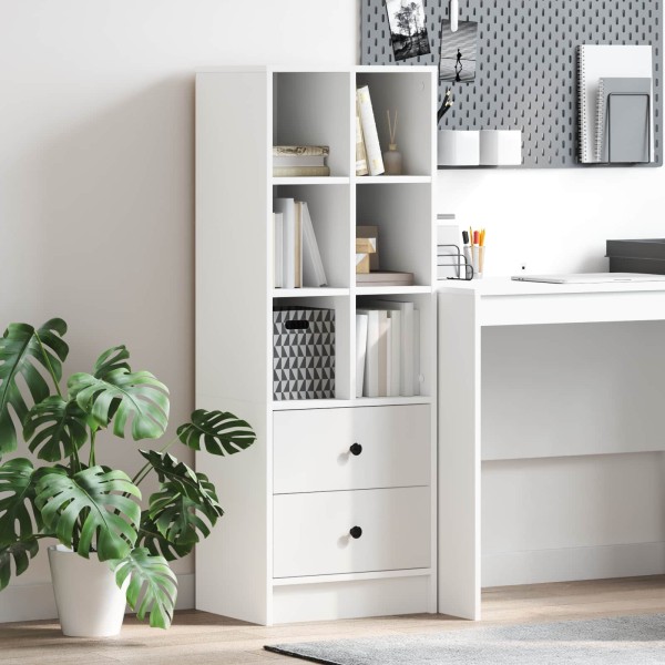High cabinet with drawers White 45.5 x 34 x 127 cm