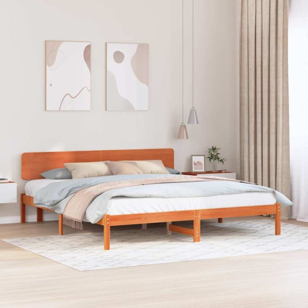 Bed frame Wax brown 180 x 200 cm Solid pine wood