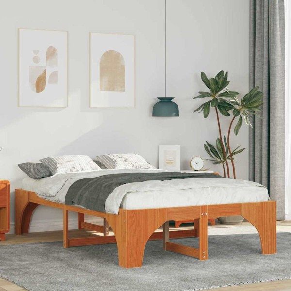 Bed frame Brown 120 x 200 cm Solid pine wood