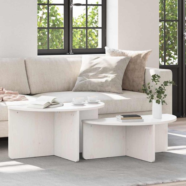 Coffee table 2 pcs White Pine massif