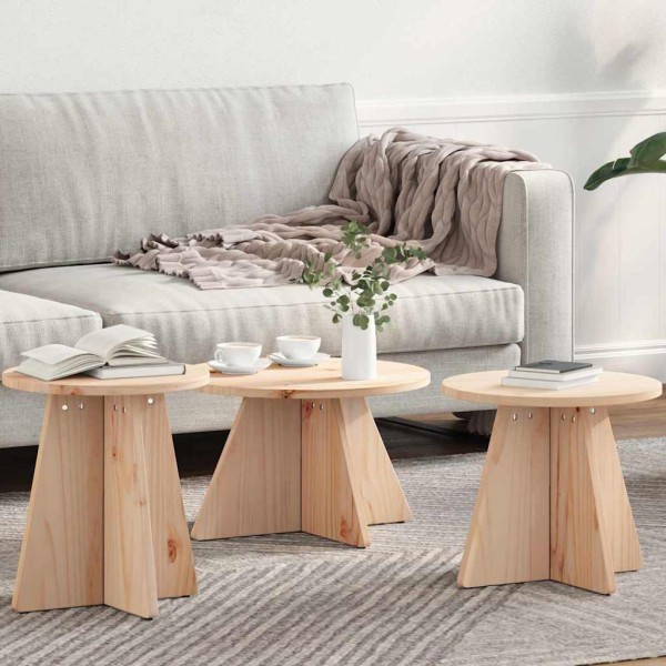 Coffee table 3 pcs Natural