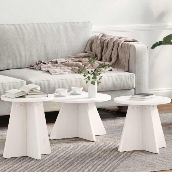 Coffee table 3 pcs White