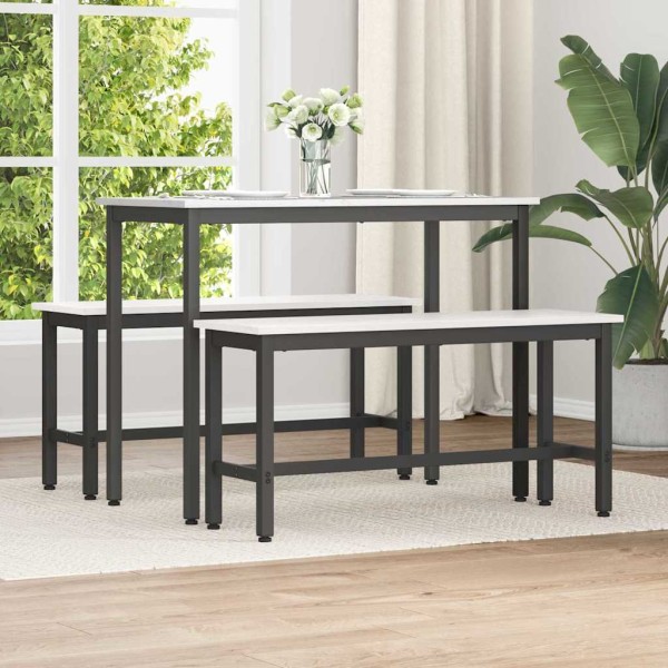 Dining bench 2 pcs White 100 x 32.5 x 49 cm
