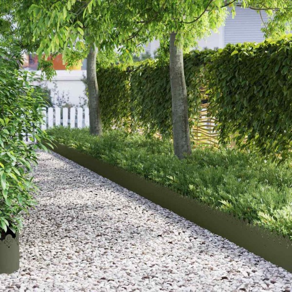 Lawn edging 30 pcs Olive green 103 x 0.05 x 22 cm