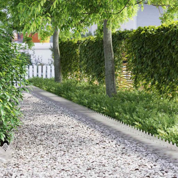 Lawn curbs 10 pcs Silver 103 x 0.05 x 22 cm