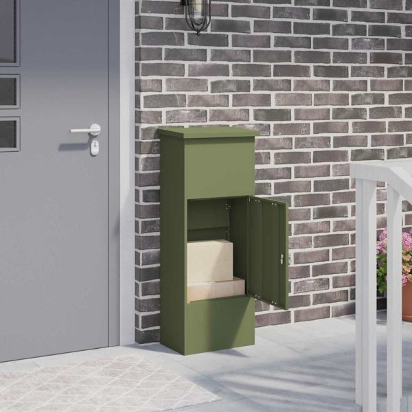 Parcel box Olive green 44.5 x 29 x 110.5 cm Steel