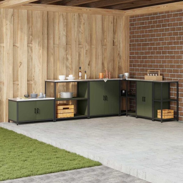 Kitchen storage Olive green 90 x 50 x 92 cm Steel
