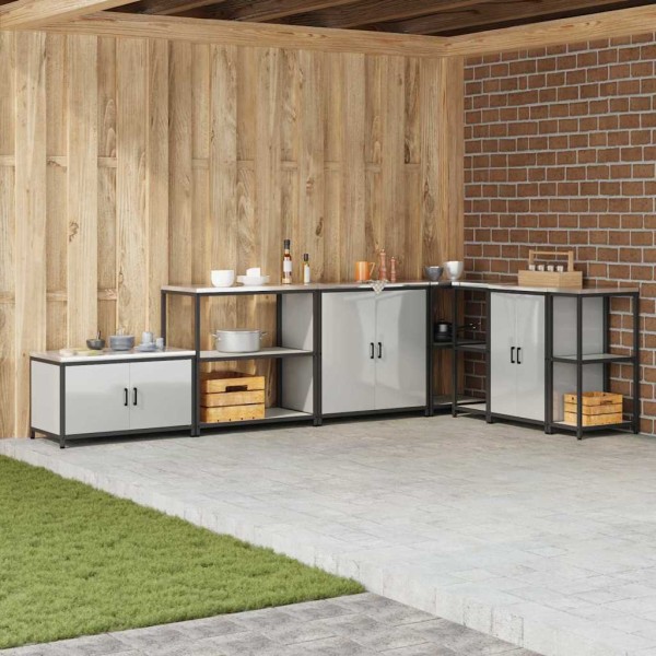 Kitchen storage with shelf Silver 90 x 50 x 92 cm Steel