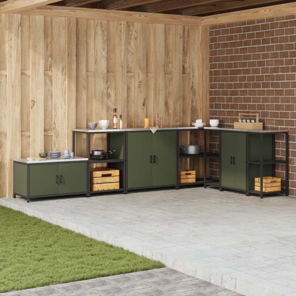 Kitchen storage Olive green 90 x 50 x 53 cm Steel