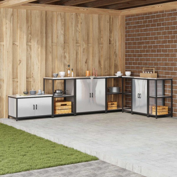 Kitchen storage with shelf Silver 90 x 50 x 53 cm Steel