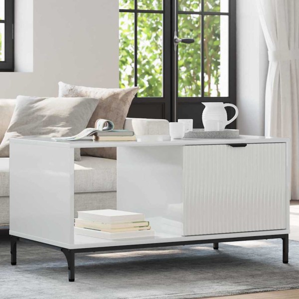 Coffee table High gloss white 90 x 49 x 46 cm
