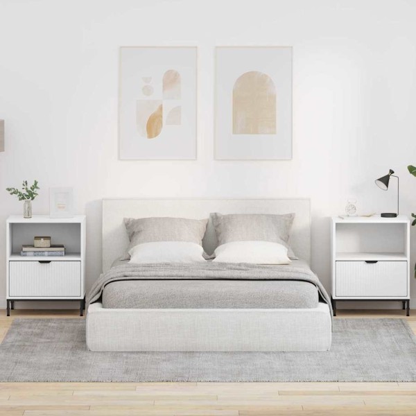 Bedside cabinet with drawers 2 pcs White 49 x 36 x 61 cm