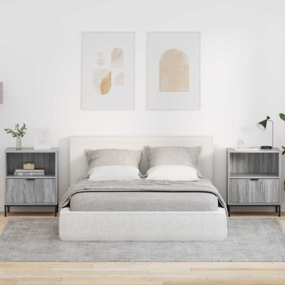 Bedside cabinet 2 pcs Gray...