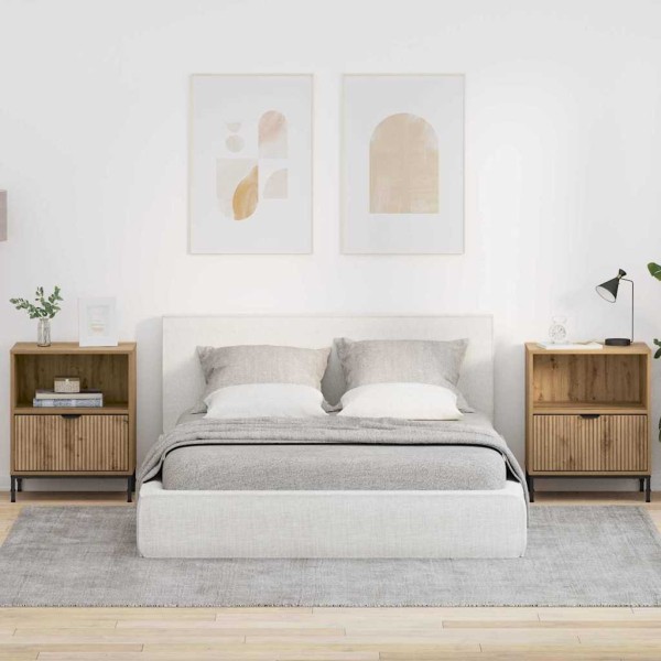Bedside cabinet 2 pcs artisan oak 49 x 36 x 61 cm