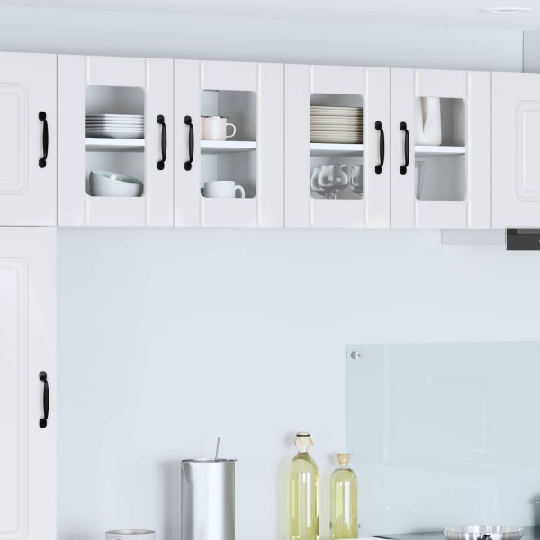Wall glass cabinet LUCCA 2 pcs High gloss white