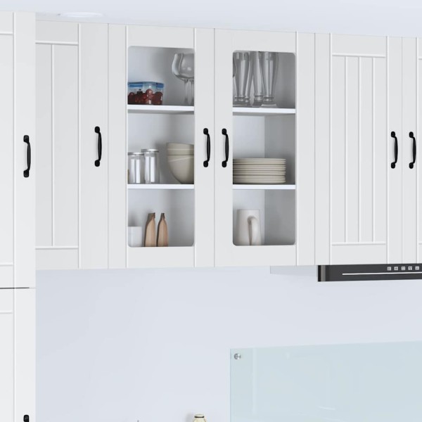 Wall glass cabinet LUCCA White 80 x 31 x 80 cm