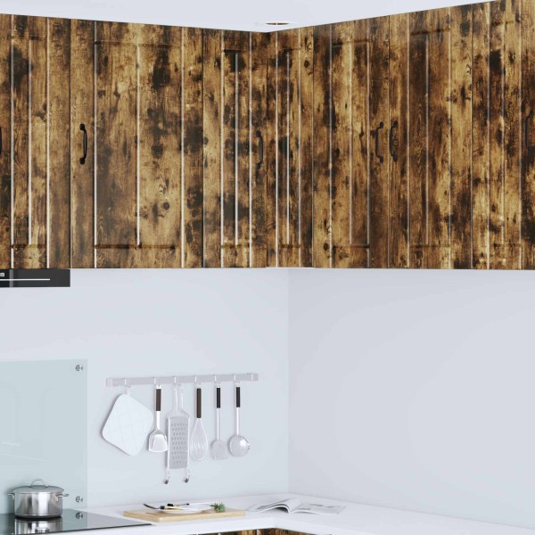 Wall-mounted corner cabinet LUCCA Smoked oak