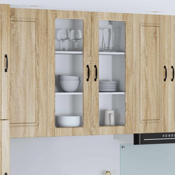 Wall glass cabinet LUCCA Sonoma oak