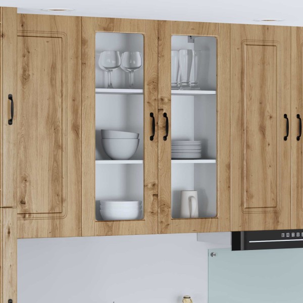 Wall glass cabinet LUCCA Artisan oak
