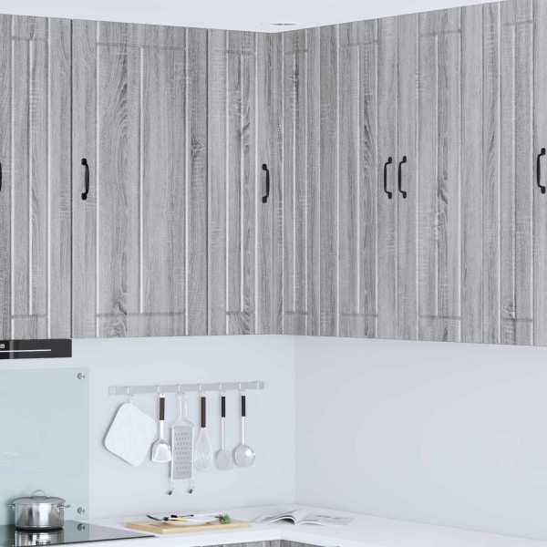 Wall-mounted corner cabinet LUCCA Gray sonoma oak