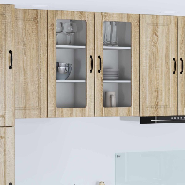 Wall glass cabinet PORTO 2 pcs Sonoma oak