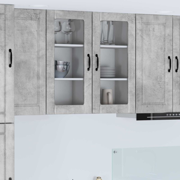 Wall glass cabinet PORTO 2 pcs Concrete grey