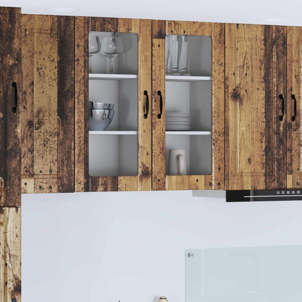 Wall glass cabinet PORTO 2 pcs Old wood