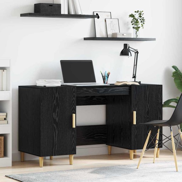 Table Black oak 140 x 50 x 75 cm Treated wood