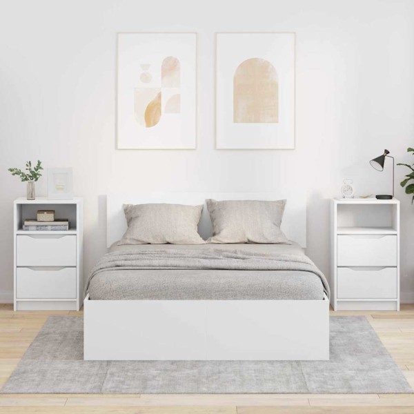 Bedside tables with drawers 2 pcs White 40 x 30 x 467 cm