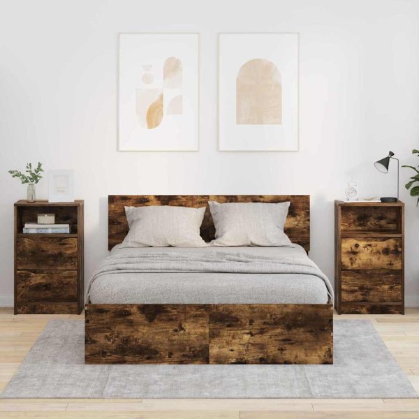 Bedside tables 2 pcs Smoked oak 40 x 30 x 467 cm
