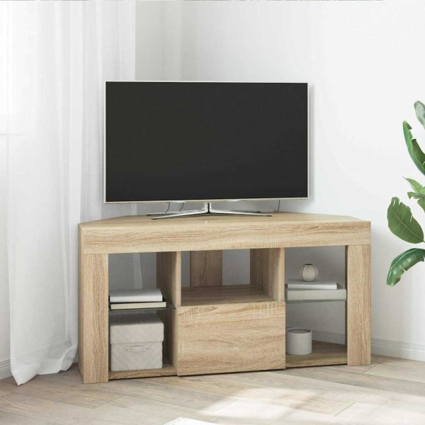 Corner LED TV cabinet Sonoma oak