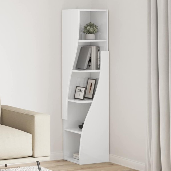 Corner cabinet High gloss white 32x32x140cm
