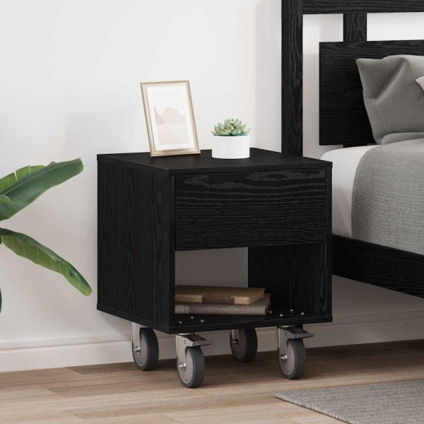 Bedside table 2 pcs Black oak 40.5 x 40 x 48 cm