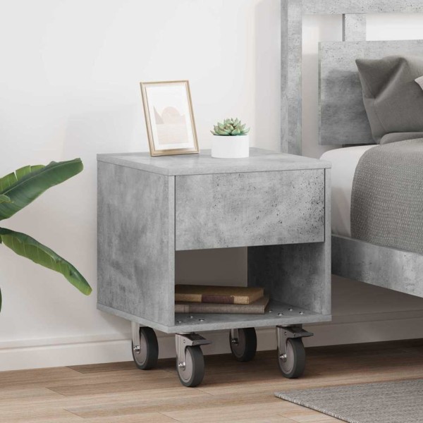 Bedside table 2 pcs Concrete gray 40.5 x 40 x 48 cm