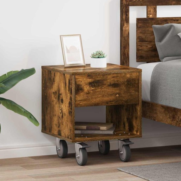 Bedside table 2 pcs Smoked oak 40.5 x 40 x 48 cm