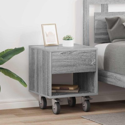 Bedside table 2 pcs Gray...
