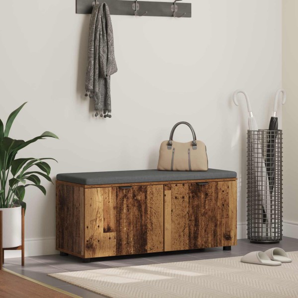 Corridor bench with cushion Old wood 100 x 38 x 46 cm