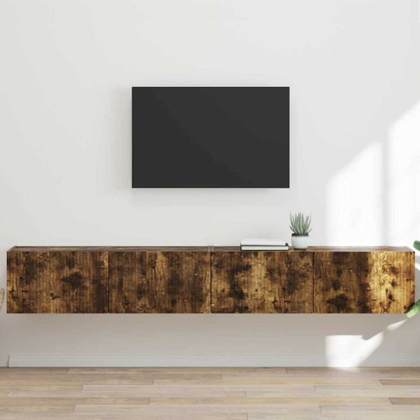 TV wall cabinet 2 pcs Smoked oak 98 x 31 x 29.5 cm