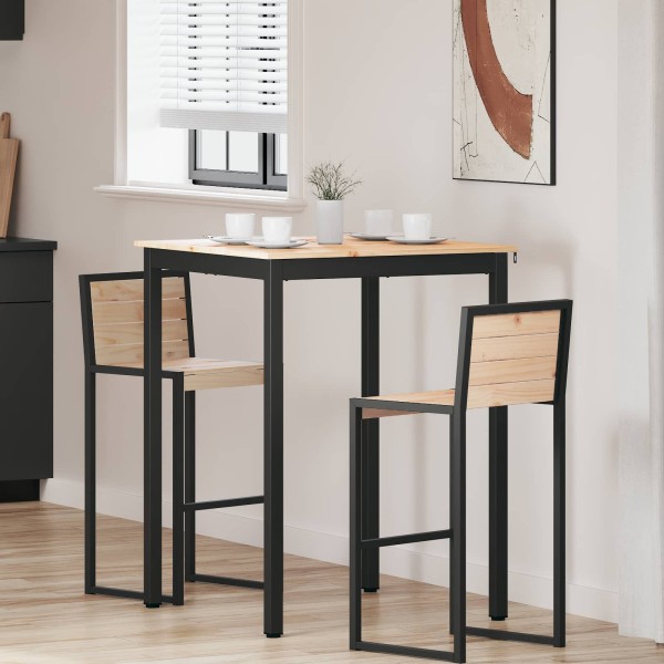 Bar table Natural 80 x 80 x 105 cm Solid pine wood