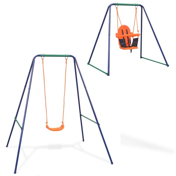 Children's swing 2-1, single, orange color