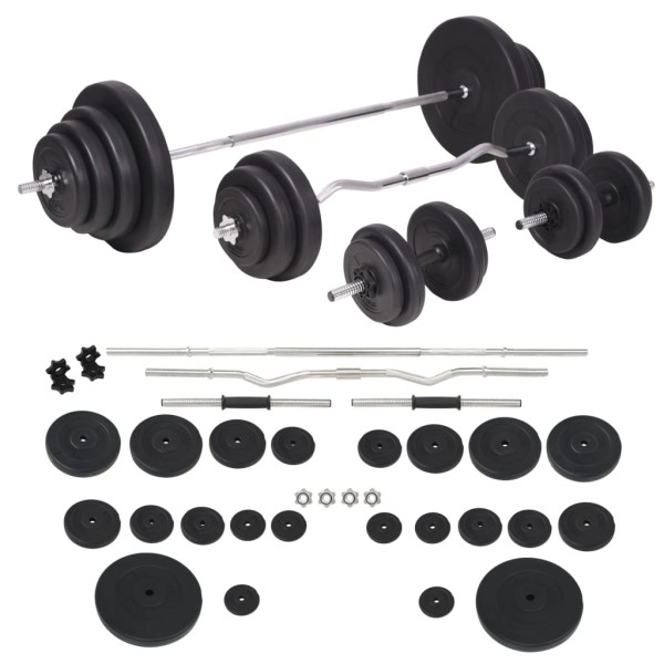 Barbell and dumbbell set, 120 kg