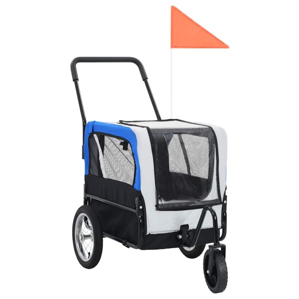 2-1 Bike Trailer/Pet Stroller, Grey/Blue
