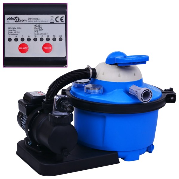 Sand filter with pump and timer, 450W, 25l