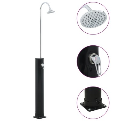 Solar heated shower, black,...