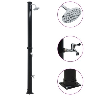 Solar heated shower, black,...