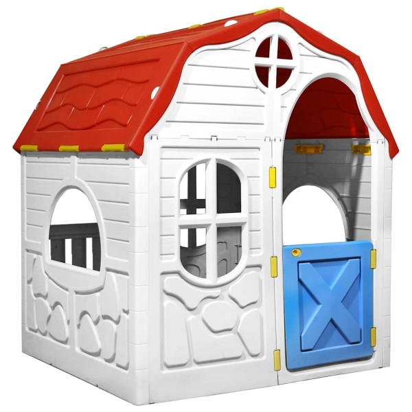 Folding children's playhouse with doors and windows
