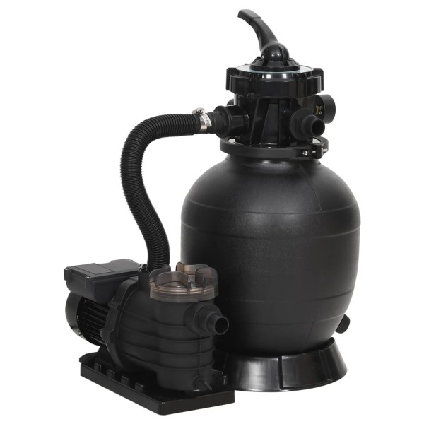 Pool sand filter with pre-filter, black
