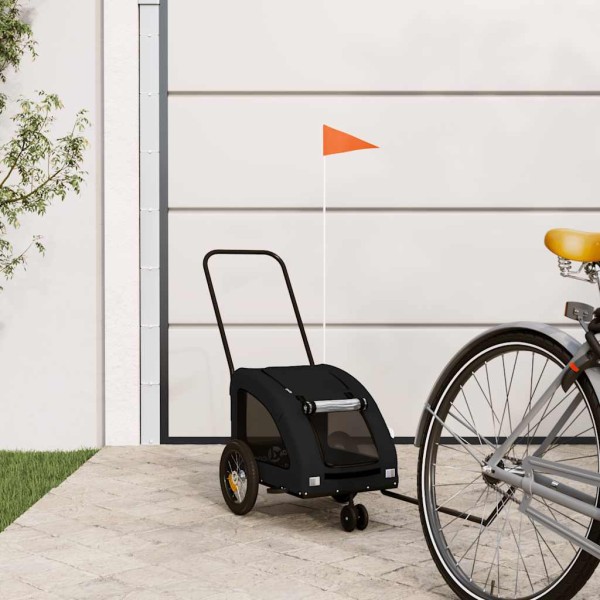 Bicycle trailer for pets, black, oxford fabric / iron