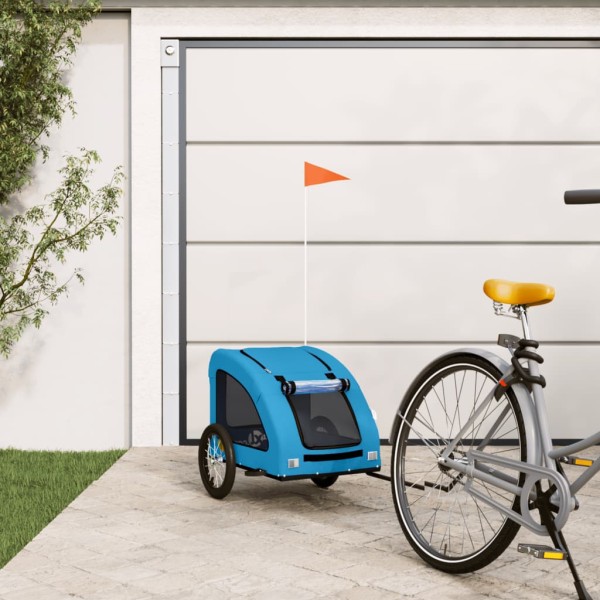 Bicycle trailer for pets, blue, fabric / iron