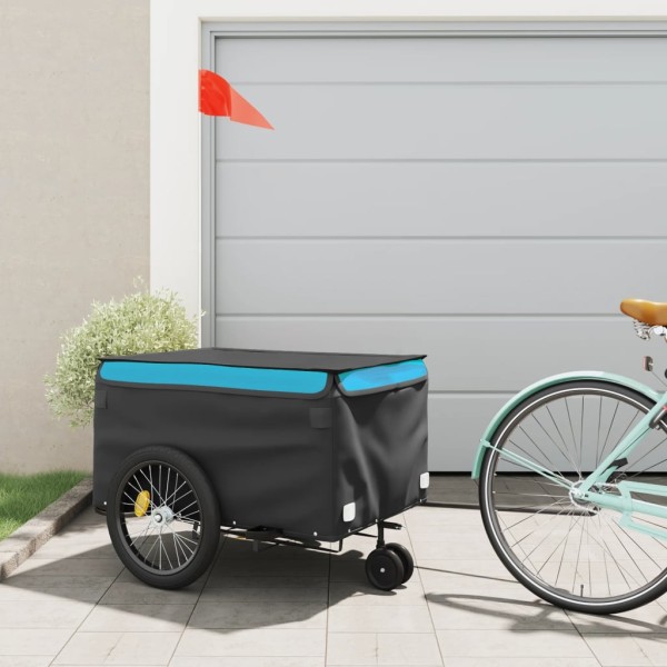 Bicycle trailer, black and blue, 45kg, iron